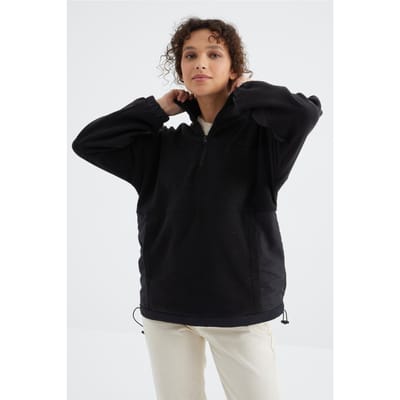 Oversized Half-zip Pluche Sweatshirt