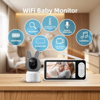 Babyfoon camera | Wifi | Tuya app | Inbouw | Huil detectie | 1080p | Wit