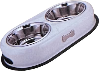 Voederbak duo 16 cm wit