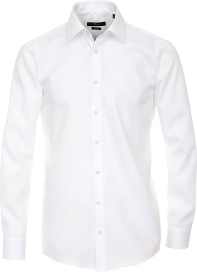 VENTI modern fit overhemd - wit - Strijkvrij - Boordmaat: 43