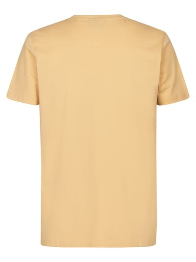 Petrol Industries Heren T-shirt - Katoen - Ronde Hals - Korte Mouwen - Basis Shirt - Herenkleding - Geel - Maat S