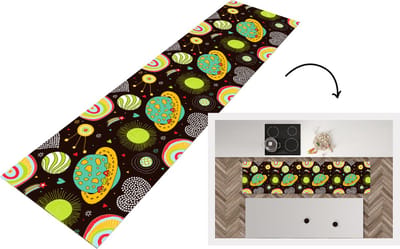 Keukenloper - Loper keuken - Patronen - Ruimte - Planeten - 200x50 cm - Keukenloper vinyl