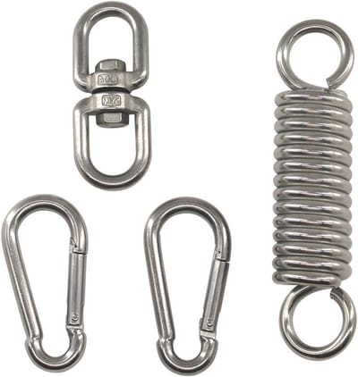 Hangmat Stoel Ophanging - Schommel Ophangset - Ontspannen Buiten - Roestvrij Staal - 550 Lbs Capaciteit - Zilverkleurig