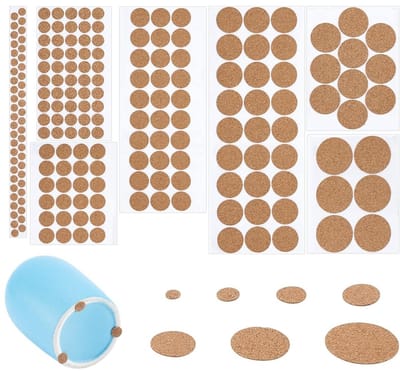 Dailygoods- Kurkpads 240 Stuks - Zelfklevende Onderzetters - Natuurlijke Kurk - Hoge Dichtheid - Geschikt voor Houten/Keramische/Tegels - Duurzaam en Stevig