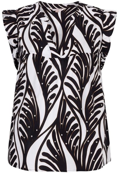 EsQualo Blouse Blouse Summervibes Hs25 14211 999 Print Dames Maat - W40