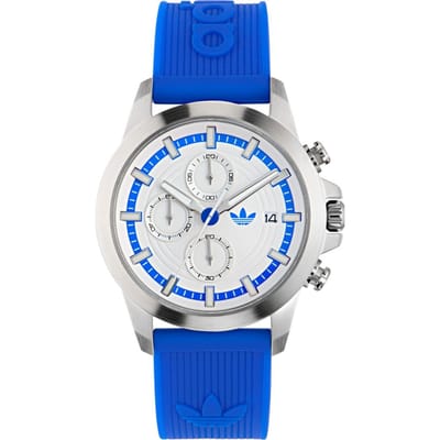 Adidas Originals Expression Two Chrono AOFH24520 Horloge - Siliconen - Blauw - Ø 43 mm