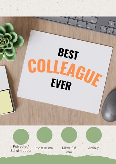 Akyol - best colleague ever Muismat - Collega - de beste collega - werknemers - verjaardagscadeau - verjaardag - cadeau - afscheidscadeau - geschenk - leuke cadeau - kado - gift - 23 bij 19 cm