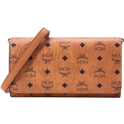MCM Sac bandoulière en cuir avec imprimé monogramme et bandoulière amovible Mixte Marron Cognac MXEBAVI03CO001 Basic Set (Bag+Dust Bag) brown