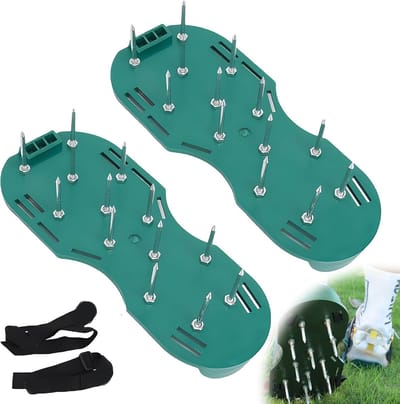 Gazonbeluchtingssandalen - Beluchtingsschoenen - Verstelbare Veters - voor het Verluchten van Gazon en Tuin - Groen