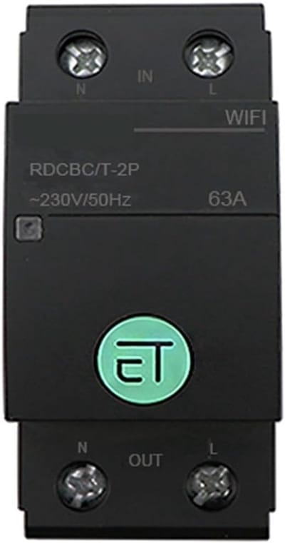 Slimme Stroomonderbreker - Energieteller Schakelaar - Energie Bewaken - App Bediening - 63A - Wit