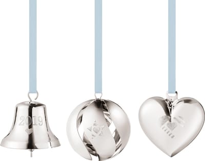 Georg Jensen Seasonal Christmas Collection 2019 Gift Set - Bel, Bal en Hart - Messing - Zilver