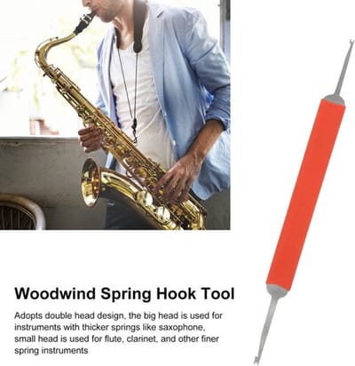 Veerhaakgereedschap Professioneel - Dubbele Kop - Antislip Comfortgreep - Onderhoud Houtblazers - Fijne/Dikke Veren - Essentieel Instrument - Instrumentenonderhoud