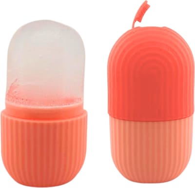 Siliconen Gezicht IJs Roller - Ice Roller - Facial Roller - Face Roller Massage - Gezichtsmassage - Gezichtsroller - IJsroller - Verjonging - Strakke Huid - Oranje
