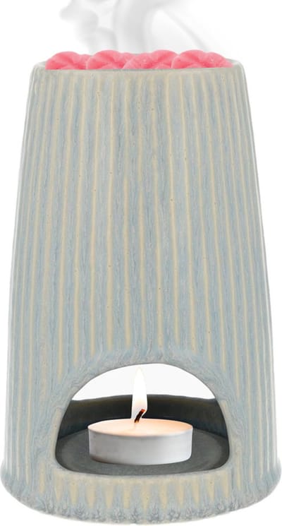 Scentchips® Rib Rond Waxbrander - Geurbrander - Oliebrander - Wax Melts Brander - Aromabrander - Ook Geschikt Voor Essentiële Oliën - Geurolie - Waxmelts - Brons