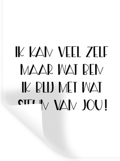Muurstickers - Sticker Folie - Beterschap - Quotes - Zwart - Steun - 30x40 cm - Plakfolie - Muurstickers Kinderkamer - Zelfklevend Behang - Zelfklevend behangpapier - Stickerfolie