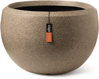 Capi Europe - Vaas bol Arc Granite - 67x45 - Warm taupe - Bloempot Voor binnen en buiten - Beschikbaar in XL formaten - Breukbestendig - 100% Recyclebaar - Levenslang garantie - NWTS8051
