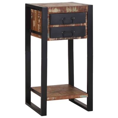 vidaXL Bijzettafel Multikleur 40 x 40 x 80 cm Massief Gerecycled Hout