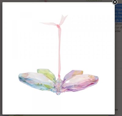 Ornament vlinder acryl geslepen diverse kleuren 10x8x2