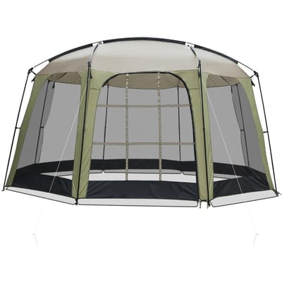 Coast Campingtent met Muskietennet - Opvouwbare Tuintent voor 6 tot 8 Personen - 380 x 355 x 225 cm - Groen/Zwart