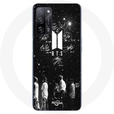 Hoesje - BTS - Oppo A55 5G - Flexibel - Zwart - BTS Leden