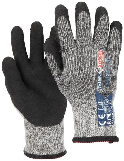 Talen Tools - Werkhandschoenen - Thermo - Extra warm - Maat M - Grijs