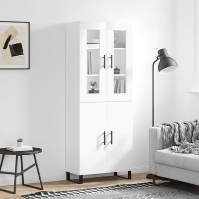vidaXL - Hoge - kast - 69,5x34x180 - cm - bewerkt - hout - wit