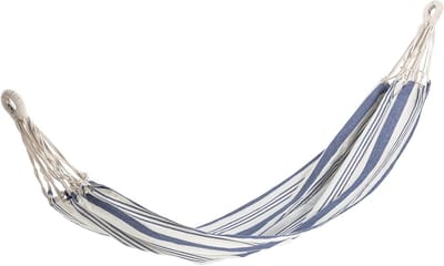 Hangmat Katoen - Strandstoel Relax - Buiten Ontspannen - Versterkte Metalen Ringen - 205 x 100 cm - Blauw