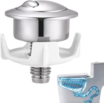 Toilet Spoelknop - Twee Spoelopties - Sanitair Reparatie - Gereedschapsvrije Installatie - 54 x 37 mm - Chroom