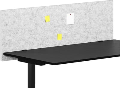 JGS® - Akoestisch Paneel voor Bureau, Geluidsabsorberend Vilt, Inclusief Bevestiging, 110 x 55 x 1,8 cm, Marmergrijs