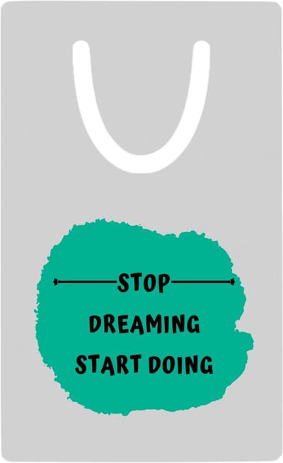 Hacebo® - stop dreaming start doing metalen boekenlegger - Dromen - mensen die motivatie nodig hebben - quotes - verjaardag - cadeau - kado - geschenk Bladwijzer boekenleggers - 7.6 cm x 5cm