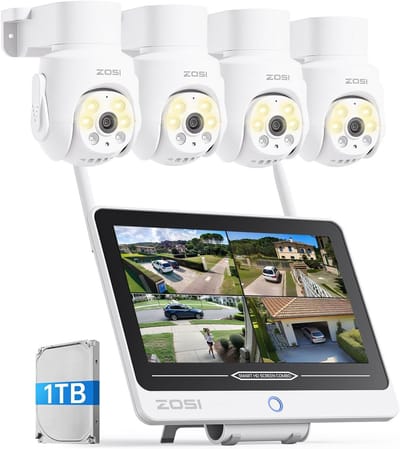 5MP WiFi 6 Beveiligingscamera Set met 12 Inch Monitor en 1TB HDD NVR
