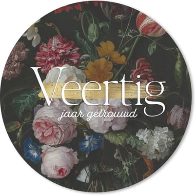 Muismat rond 20x20 cm - Mousepad Veertig jaar getrouwd - Quotes - Trouwen - Spreuken - Jubileum - Ronde muismatten