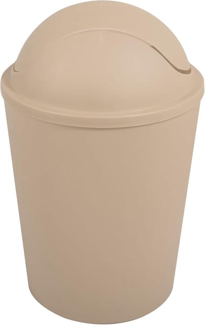 Afvalbak met deksel - Prullenbak keuken - Hygiënisch afval weggooien - Praktisch pedaalmechanisme - 5.5 liter - Beige
