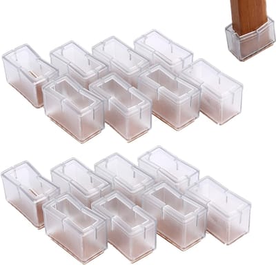 Zachte Siliconen Beschermers voor Meubelpoten - Rectangulaire Voetjes voor Stoelen en Tafels