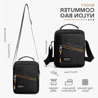 Schoudertas voor Mannen van Nylon, Waterdicht en Geschikt voor 9.7 Inch iPad, Ideale Crossbody Tas voor Telefoon en Dagelijks Gebruik met Verstelbare Schouderband voor Reizen