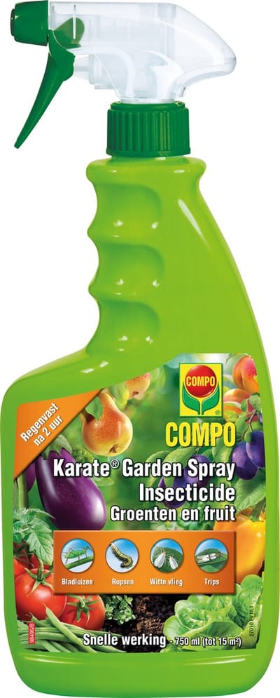 COMPO Karate Garden Spray Groenten & Fruit - gebruiksklare insectenbestrijder - tegen bijtende en zuigende insecten - snelle werking - spray 750 ml (tot 7,5 m²)