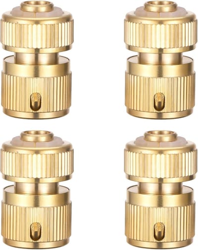 4 Pcs 1/2 Inch Messing Tuinslang Aansluiting - Slang Eind Snelle Verbinder - Tuinslang Spuitmond Verbinding Kit voor Tuinieren Keuken Buitenkraan Aansluiting