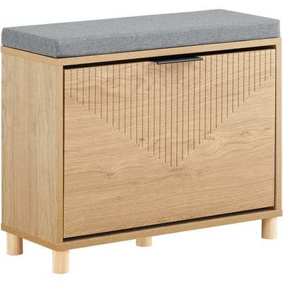 SoBuy Schoenenbank, entree, opbergbank, schoenen met deksel, comfortabel kussen, 60x24x50 cm FSR199-N