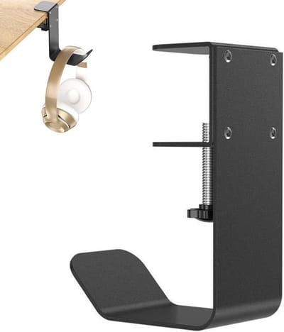 Hoofdtelefoonhaak - Koptelefoonhouder - Bureau Organisatie - Verstelbare Klem - 92 x 2 x 125 cm - Zilver