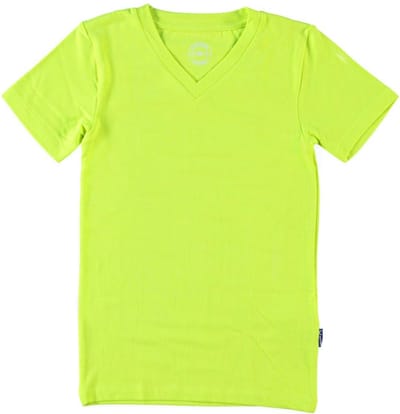 Claesen's - T - shirt V Neck - Pyjama - Neon Yellow - Maat 116-122