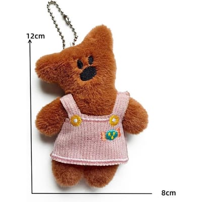 Cartoon Bean Beer Pluche Speelgoed Lieve Beer Knuffelpop Sleutelhanger Hanger Pluche Pop Koppel Tas Bedels Kinder Cadeau bruin