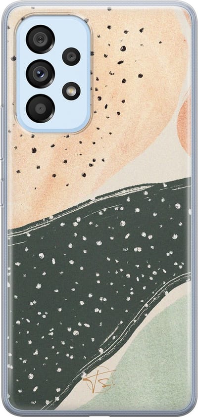 Hoesje geschikt voor Samsung Galaxy A53 - Abstract peach - Soft Case - TPU - Print - Multi - Mooie Telefoonhoesjes