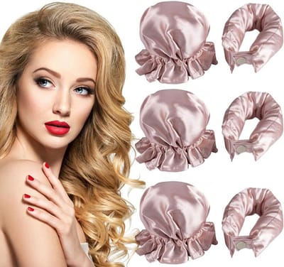 Krulspelden Set - Hittevrije Krulers - Haar Styling - Zijdezacht Satijn - 3 Stuks - Roze