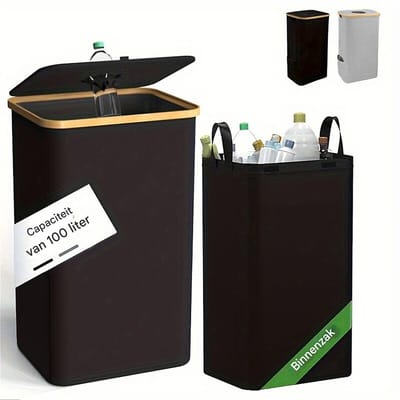Opvouwbare Afvalbak - Waterdichte Hangende Prullenbak van Oxford Stof (Met Vervangbare Binnenbak, Multifunctioneel voor Binnen & Buiten)