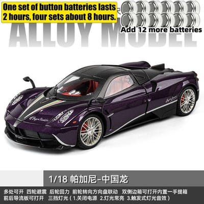 1:18 Pagani Huayra Roadster Italiaanse Luxe Hypercar Legering Raceauto Model Diecast Sportauto Model Simulatie Geluid & Licht Speelgoed