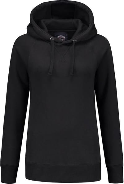 Lemon & Soda Heavysweat raglan sweater met capuchon voor dames zwart maat XL