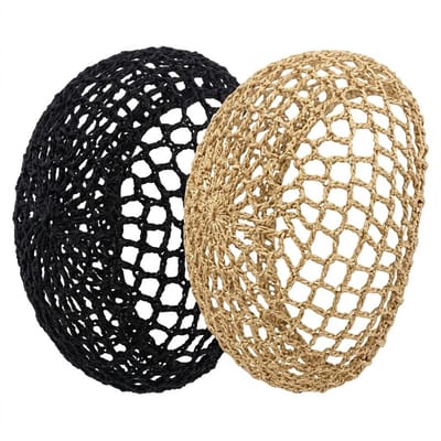 2 stuks gehaakte haarnetjes – elastische opengewerkte haarnetten in zwart en goud