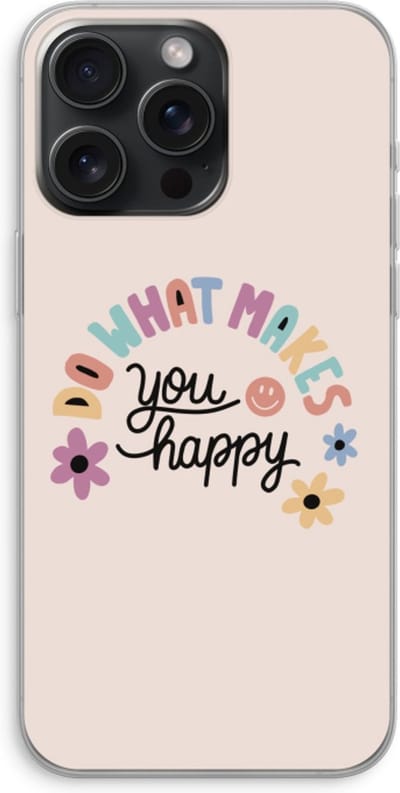 Case Company® - Hoesje geschikt voor iPhone 15 Pro Max hoesje - Happy days - Soft Cover Telefoonhoesje - Bescherming aan alle Kanten en Schermrand
