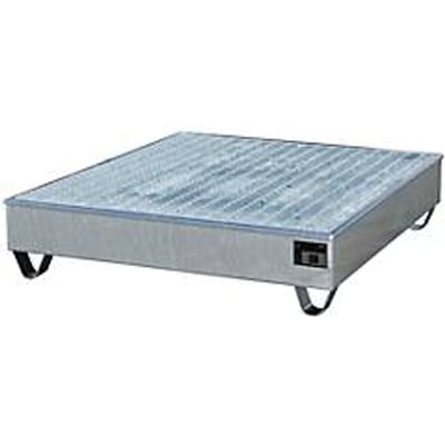 BAUER AW-4/A/PE opvangbak met rooster, 211 l, B 1215 x D 1215 x H 290 mm, verzinkt