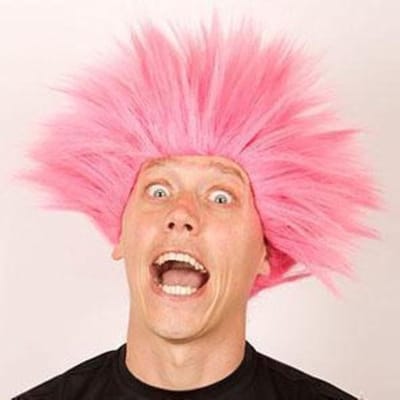 Pruik Electric shock roze